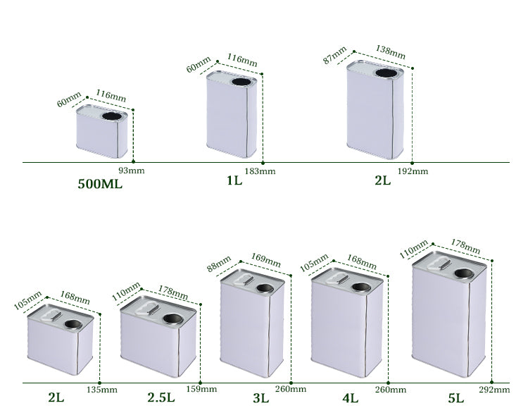 0.5L Chemical Square Can - Lab-Grade Storage for Solvents & Additives (116*60*93mm)