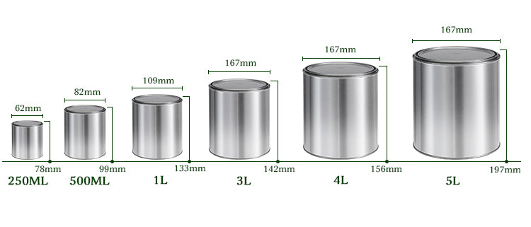 0.5L Small Paint Tin Can - 82x87mm Empty Metal Container with Press-Fit Lid for Sample Paints, Craft Projects