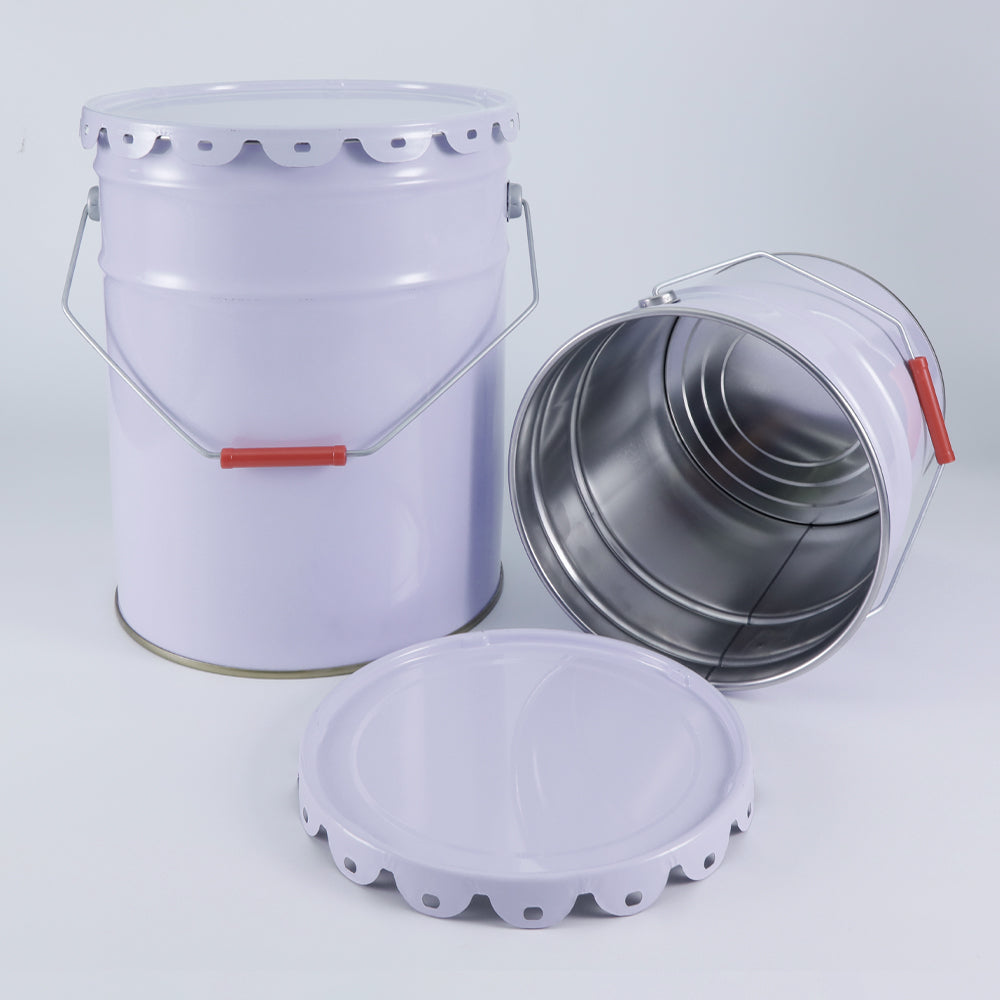 18L Leak-Proof Metal Paint Bucket - 300x330mm Empty Drum for Oil-Based Paint & Solvents