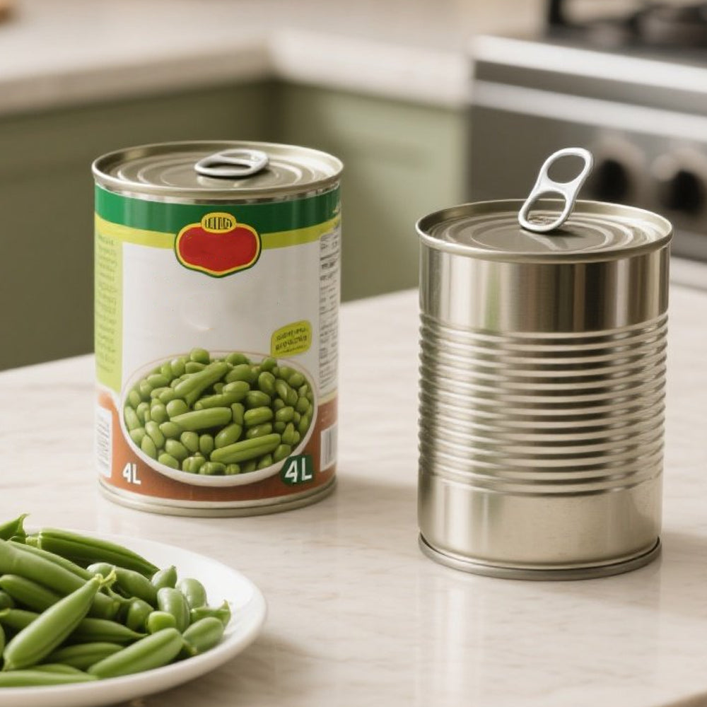 Airtight 500ml Tinplate Tomato Sauce Can - Round Metal Container with Easy-Open Lid for Ketchup, Paste & Puree (Dia 156mm x H147mm