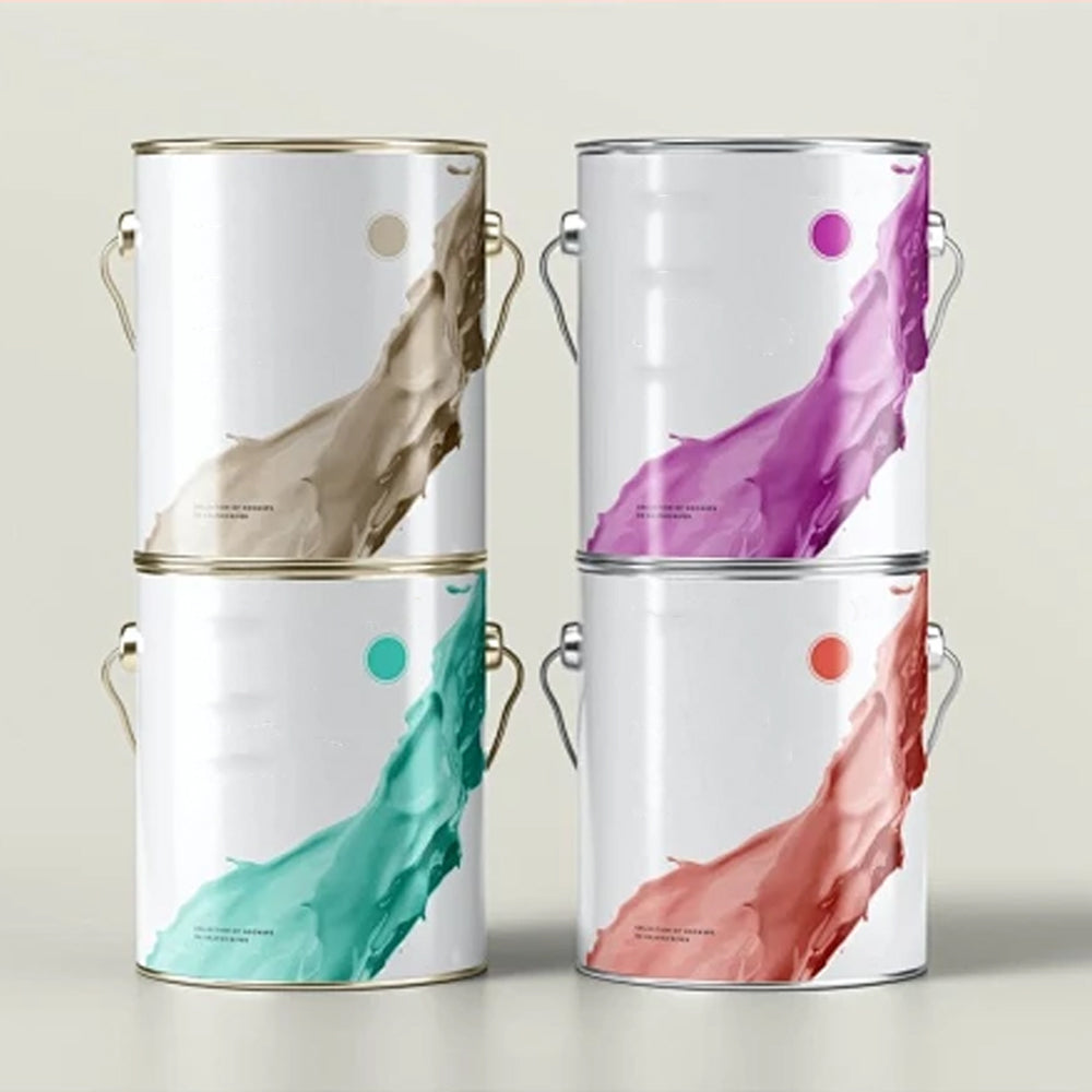 4L Empty Metal Paint Can with Pour Spout - 156x155mm Leak-Proof Container for Oil-Based Paints, Solvents & Chemical Storage
