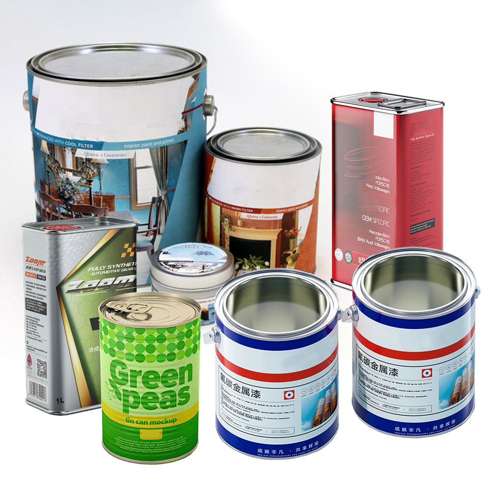 1L Metal Paint Container - 82x87mm Round Tin with Screw Lid for Contractors, Leak-Proof Empty Can for Latex/Oil-Based Paint Storage