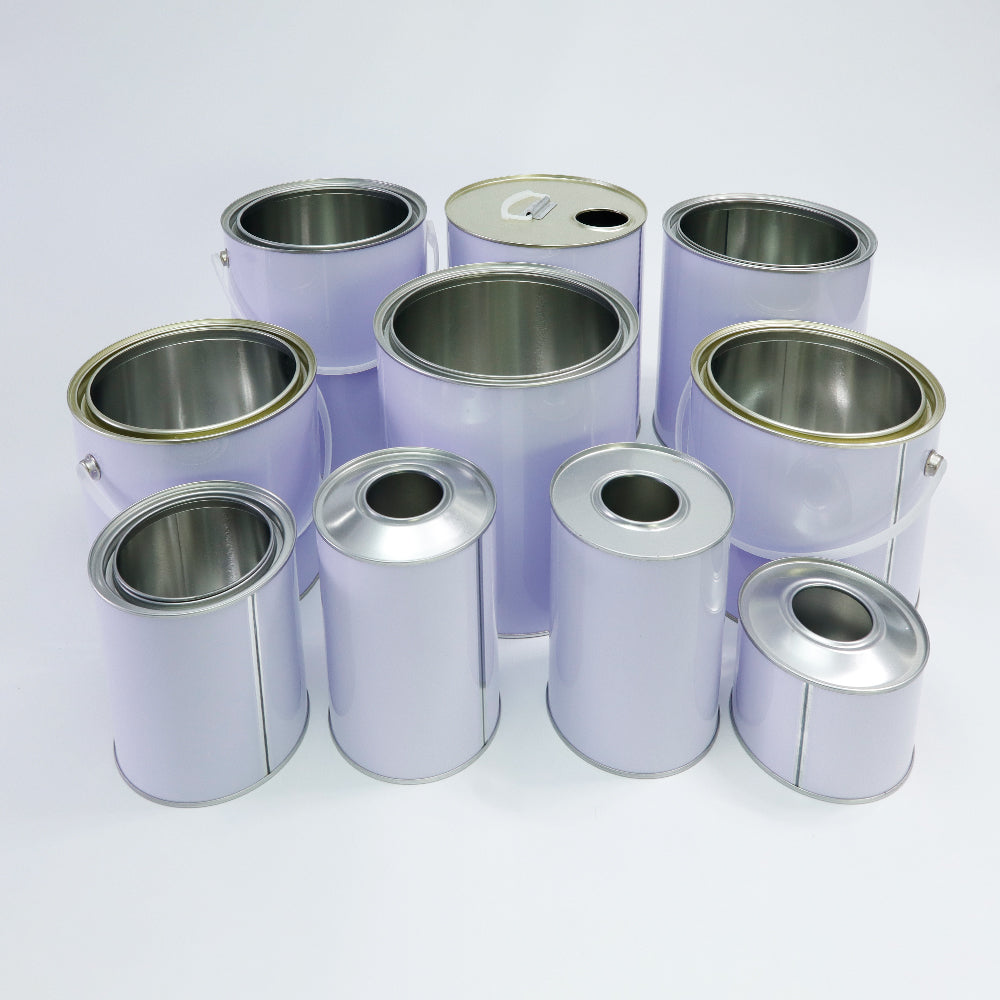 1L Metal Paint Container - 82x87mm Round Tin with Screw Lid for Contractors, Leak-Proof Empty Can for Latex/Oil-Based Paint Storage