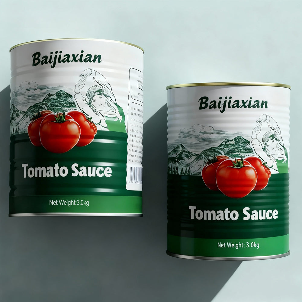 Airtight 500ml Tinplate Tomato Sauce Can - Round Metal Container with Easy-Open Lid for Ketchup, Paste & Puree (Dia 156mm x H147mm